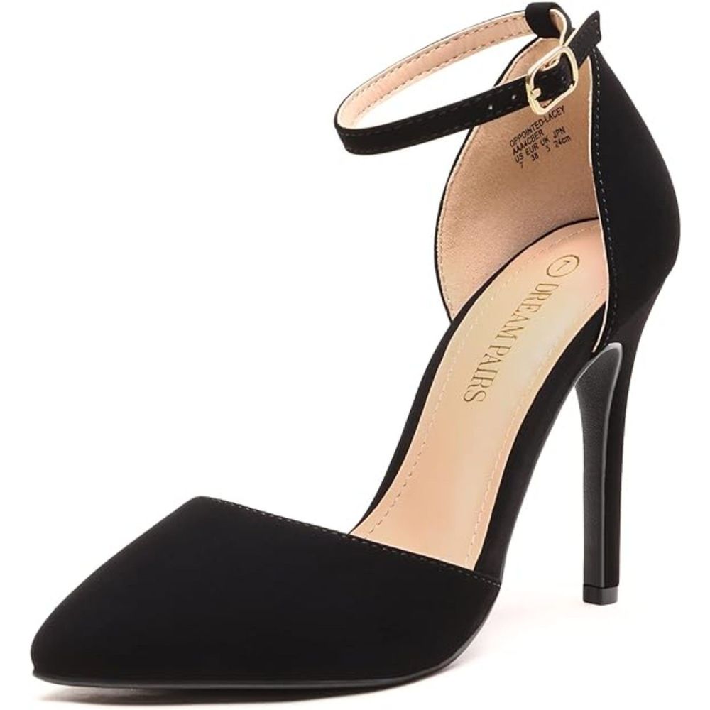 Women's Oppointed Black Nubuck Lacey Pump Shoes